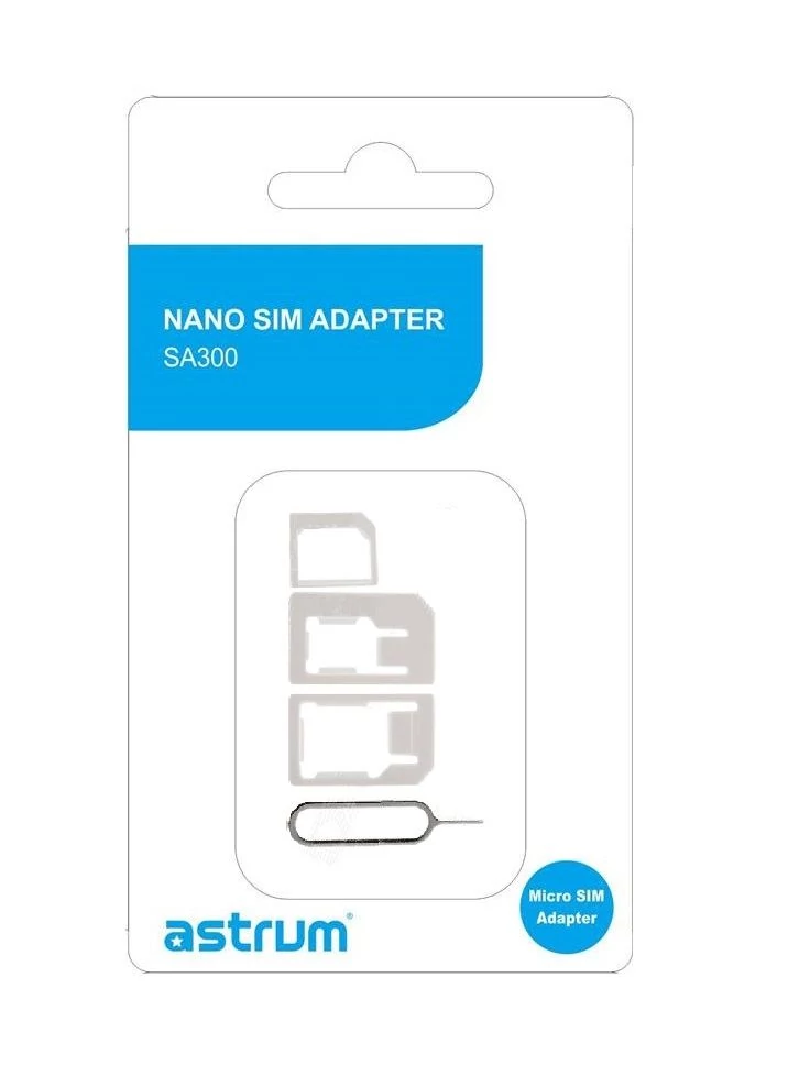 Astrum Sim kártya adapter, nano-micro, nano-normál, micro-normál, 3 in 1, fehér