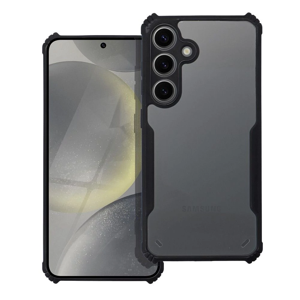 Tok, Anti-Drop, átlátszó műanyag hátlap, fekete kerettel, Samsung Galaxy A55 5G A556