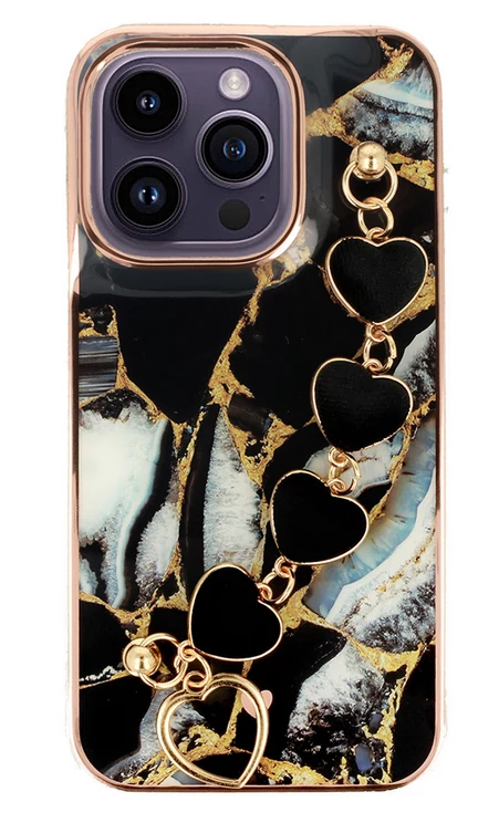 Tok, Trend, erősített szilikon hátlap, kéztartó lánccal, Apple Iphone 14 (6,1