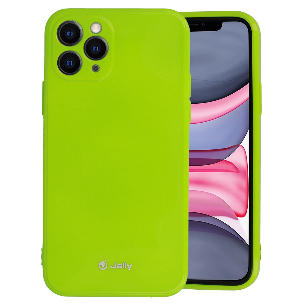 Tok, Jelly, szilikon hátlap, (csillámporos), Apple Iphone 12 / 12 Pro (6,1˝), lime zöld, bliszteres