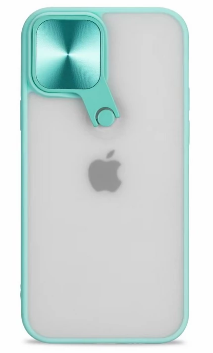 Tok, Tel Protect CYCLOPS, Apple Iphone 7 / 8 / SE (2020 / 2022), keményített átlátszó hátlap, kameravédővel, menta zöld szilikon kerettel 
