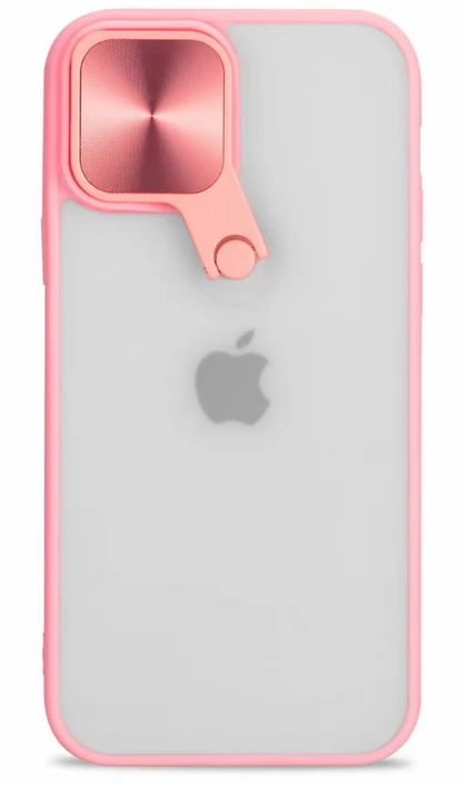 Tok, Tel Protect CYCLOPS, Apple Iphone 7 / 8 / SE (2020 / 2022), keményített átlátszó hátlap, kameravédővel, rózsaszín szilikon kerettel 