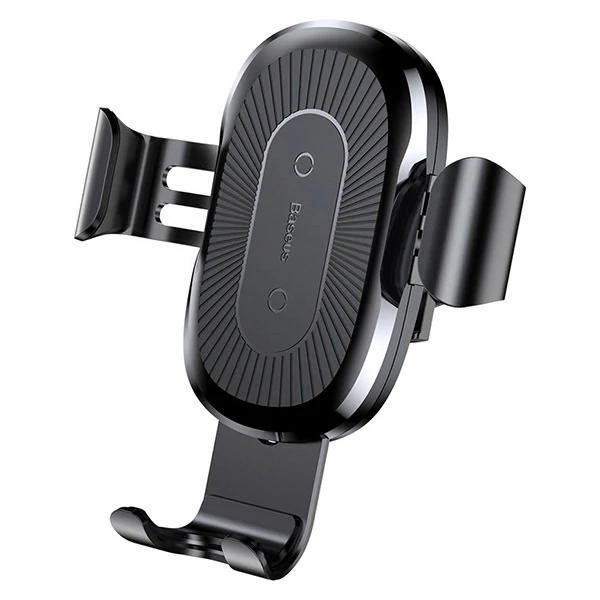 Autós tartó, gravitációs autós tartó szellőzőrácsra, Baseus (WXYL-01), wireless töltés, fekete, bliszteres