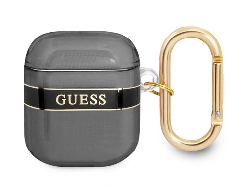 Tok, Guess /GUA2HHTSK/, Airpods 1/2, TPU Printed Stripe, fekete