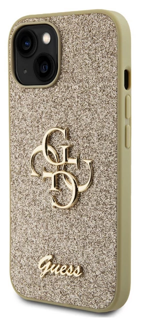 Tok, Guess /GUHCP15SHG4SGD/, PU Fixed Glitter 4G Metal Logo, Apple Iphone 15 (6,1