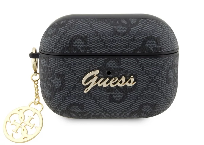 Tok, Guess /GUAP2G4GSMK/, Airpods Pro 2, 4G Script PC / PU Charm, fekete