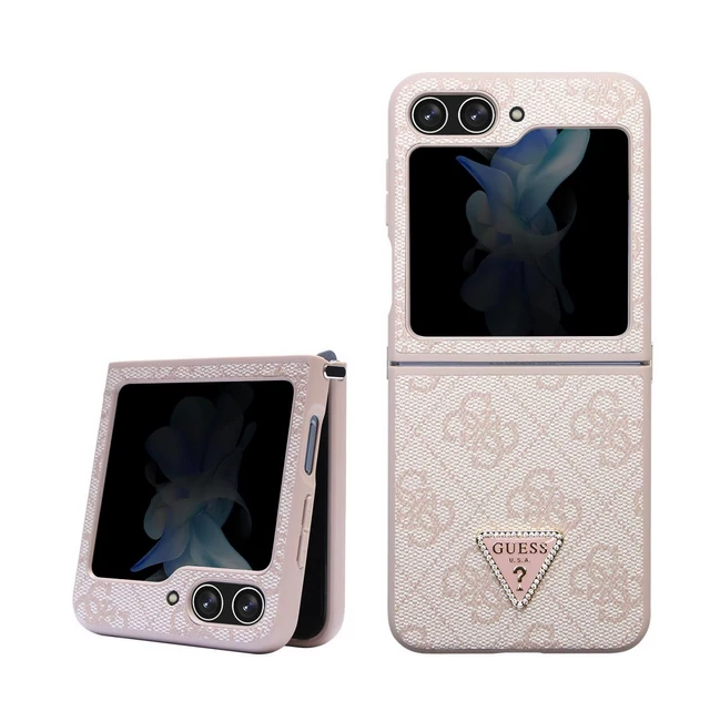 Tok, Guess /GUHCZF5P4TDPP/, PU Leather Triangle, Samsung Galaxy Z Flip 5, rózsaszín