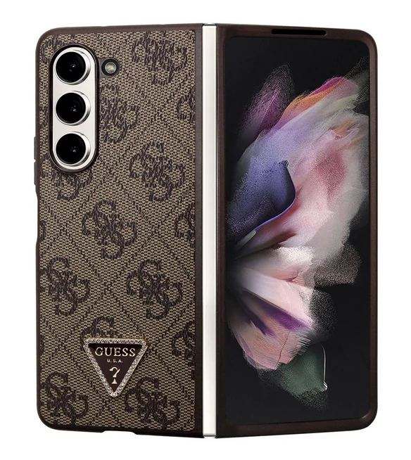 Tok, Guess /GUHCZFD5P4TDPW/, PU Leather Triangle, Samsung Galaxy Z Fold 5, barna