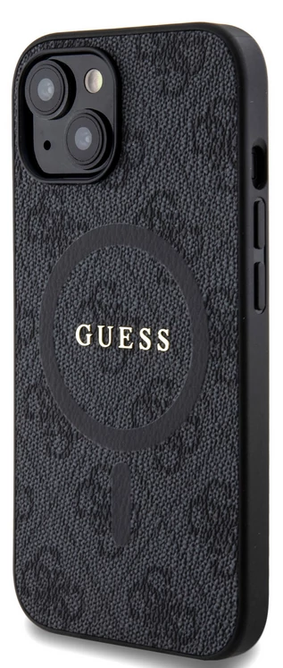 Tok, Guess /GUHMP15LG4GFRK/, PU Leather 4G Colored Ring MagSafe, Apple Iphone 15 Pro (6,1”), fekete