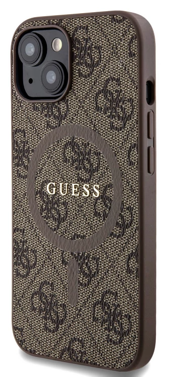 Tok, Guess /GUHMP15LG4GFRW/, PU Leather 4G Colored Ring MagSafe, Apple Iphone 15 Pro (6,1”), barna