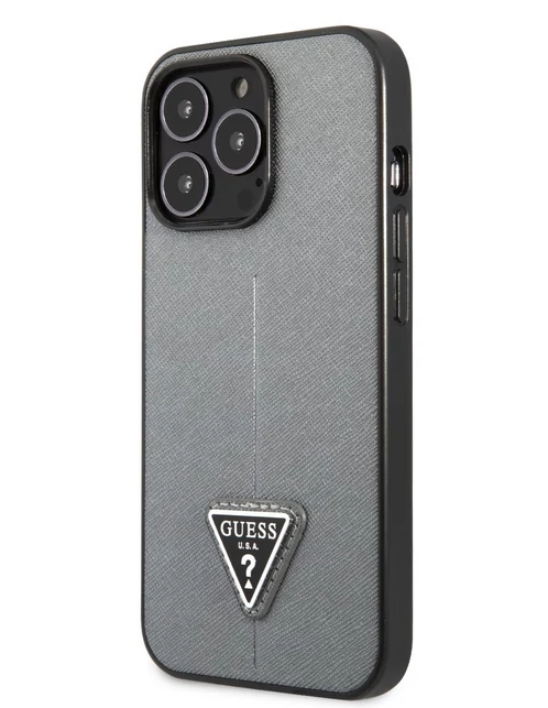 Tok, Guess /GUHCP13LPSATLG/, PU Saffiano Triangle, Apple Iphone 13 Pro (6,1