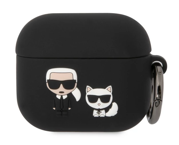 Tok, Karl Lagerfeld /KLACA3SILKCK/, Apple Airpods 3, Karl Lagerfeld and Choupette Silicone, fekete