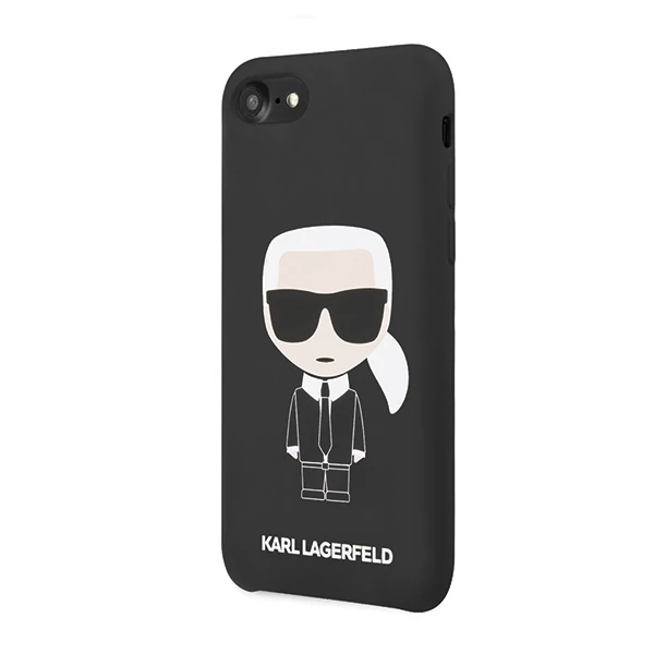 Tok, Karl Lagerfeld /KLHCI8SLFKBK/, Apple Iphone 7 / 8 / SE (2020 / 2022), Silicone Iconic Hard Case, fekete