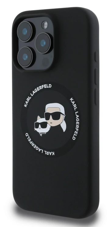 Tok, Karl Lagerfeld /KLHMPSE4SKCHTCK/, Apple Iphone 16e, Liquid Silicone K&CH Heads MagSafe, fekete