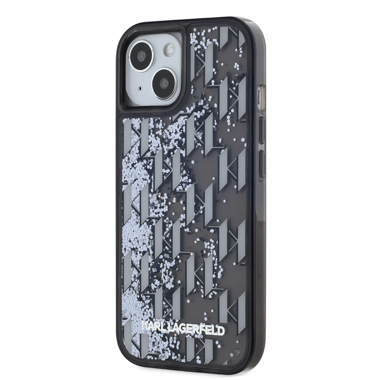 Tok, Karl Lagerfeld /KLHCP15SLKLGKCCK/, Apple Iphone 15 (6,1”), Liquid Glitter Monogram Gradient, fekete