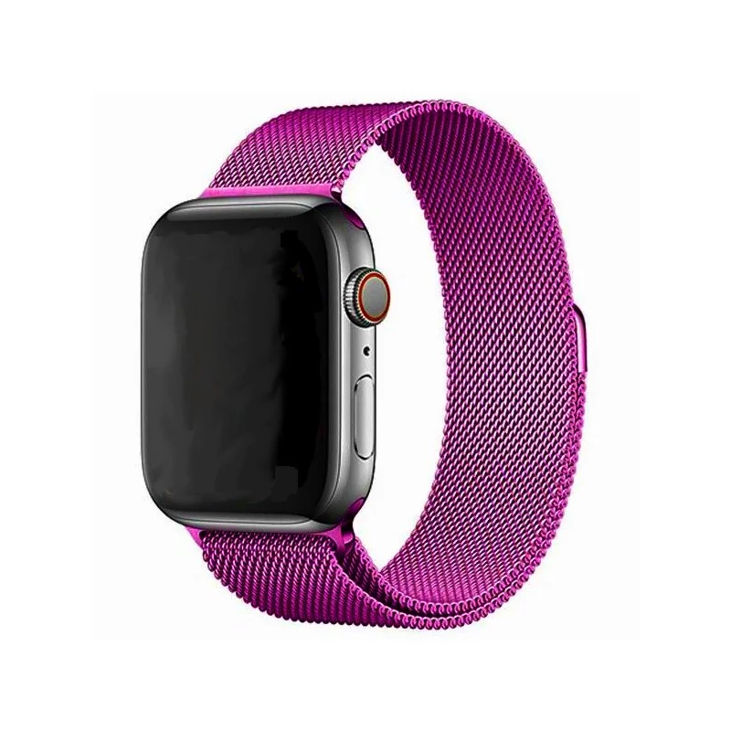 Milánó acél szíj, Apple Watch, Méret: 38/40/41mm, bíbor