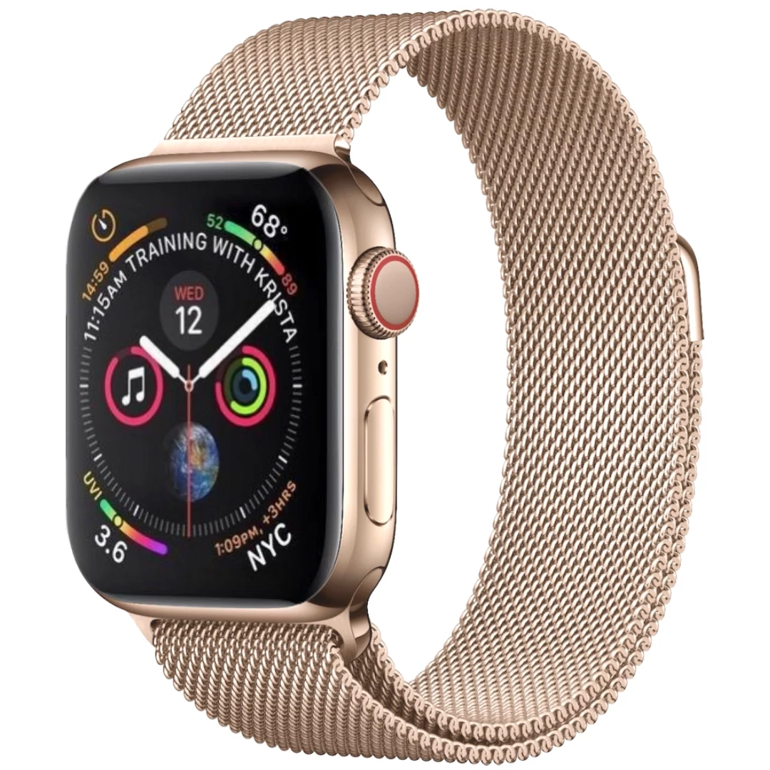 Milánó acél szíj, Apple Watch, Méret: 42/44/45mm, sötét arany