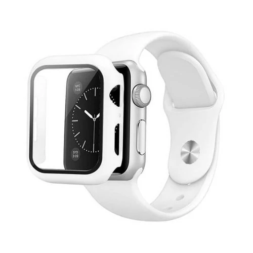 Szilikon szíj és tok, Apple Watch, Méret: 42mm, fehér