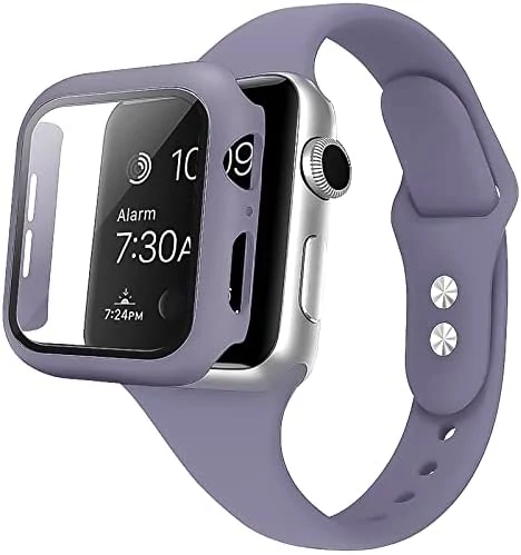 Szilikon szíj és tok, Apple Watch, Méret: 40mm, lila
