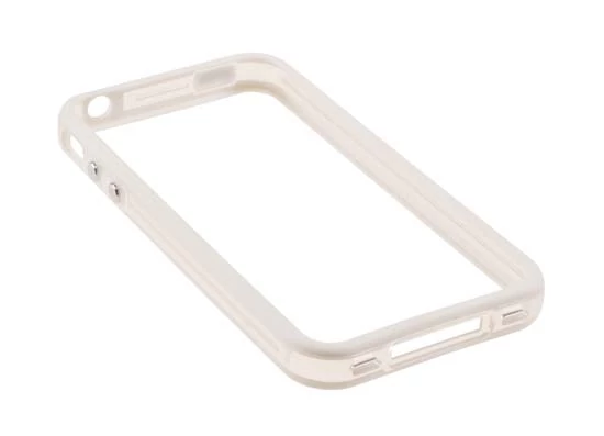 Tok, Bumper, szilikon keret, Apple Iphone 4, 4S, fehér, bliszteres