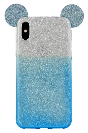 Tok, Shining Mouse, Huawei Y7 (2019), szilikon hátlapvédő, 3 részes, kék átmenetes
