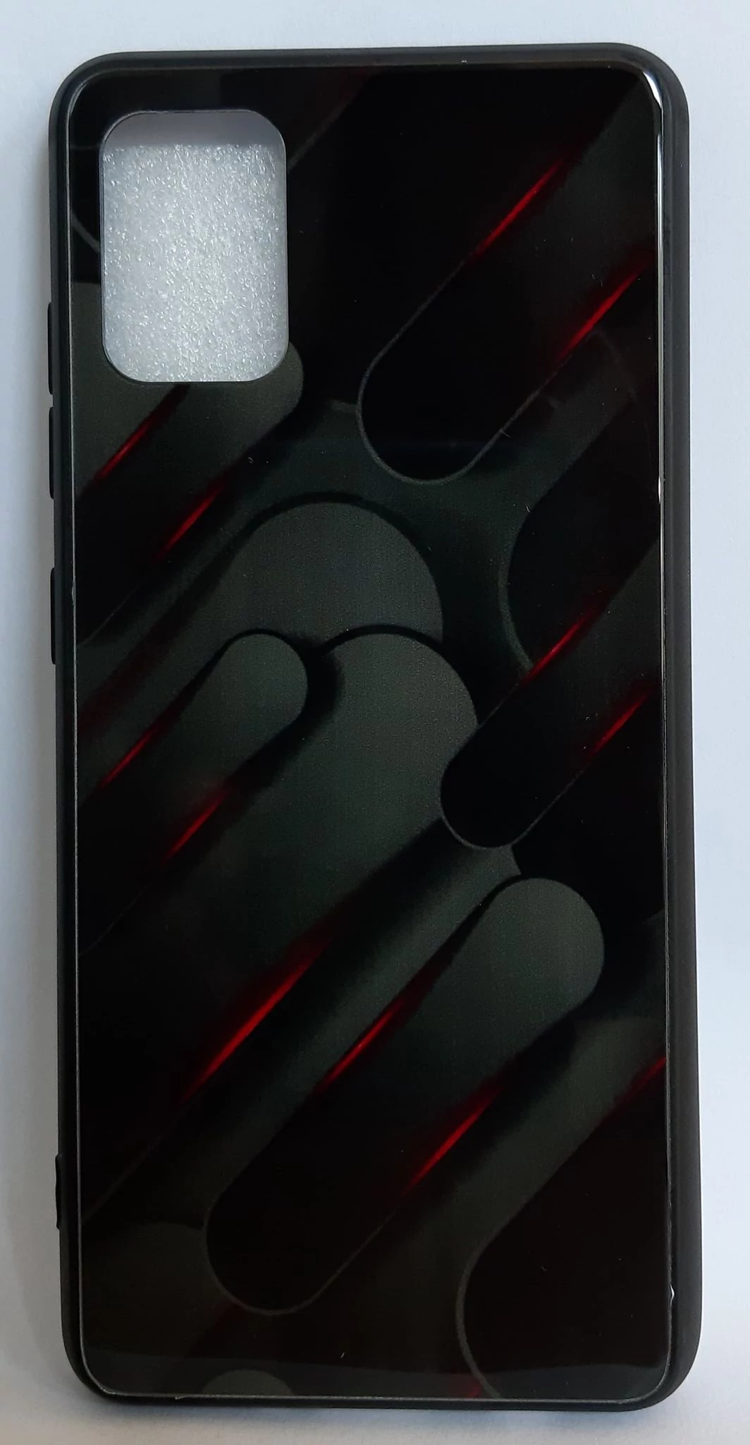 Tok, Glass, mintás üveg hátlap, szilikon kerettel, Huawei P30 Lite, minta 7 (fekete-szürke)