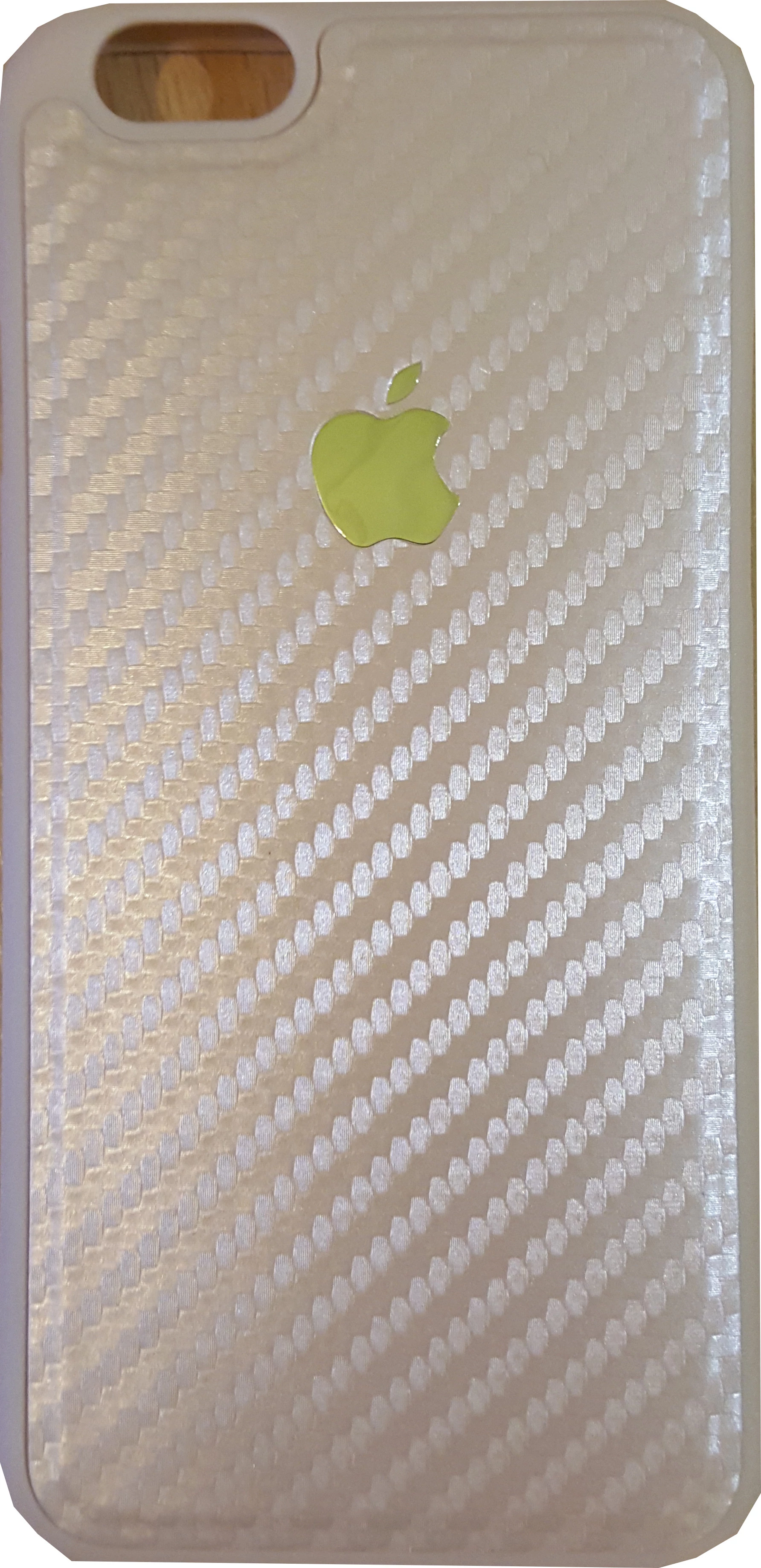 Tok, szilikon tok, carbon mintás, Apple logóval, Apple iPhone 6 / 6S, rose gold