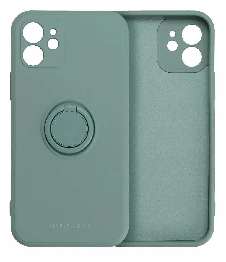 Tok, Roar Amber, mágneses szilikon hátlap, gyűrűs ujjtartóval, Samsung Galaxy A22 5G A226, zöld, bliszteres