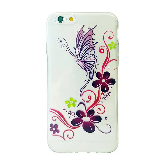 Szilikon tok, Huawei P10 Lite, átlátszó, lepke mintás hátlap, lila
