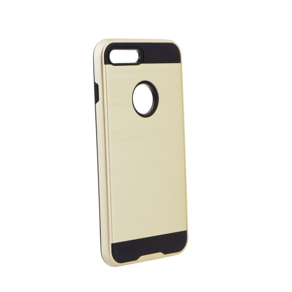 Tok, Panzer Moto, szálcsiszolt aluminium hátlap, szilikon kerettel, Apple iPhone 7 / 8, arany