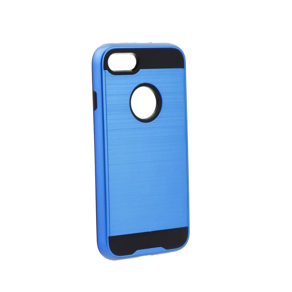 Tok, Panzer Moto, szálcsiszolt aluminium hátlap, szilikon kerettel, Apple iPhone 7 / 8, kék