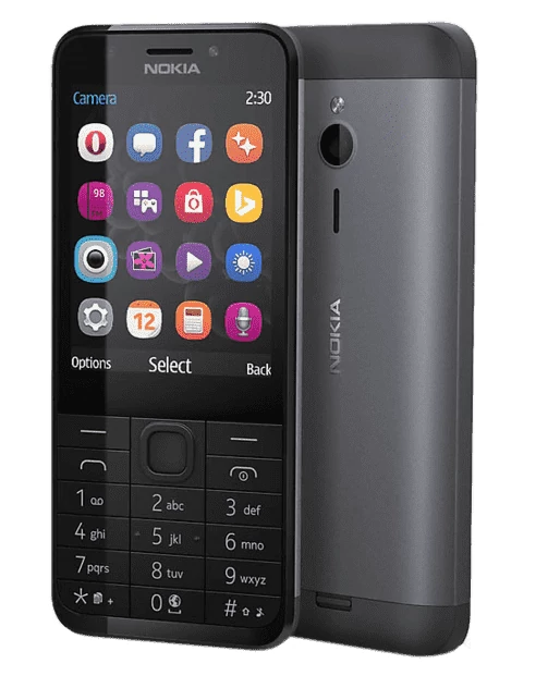 Mobiltelefon, Nokia 230, Kártyafüggetlen, Dual Sim, szürke