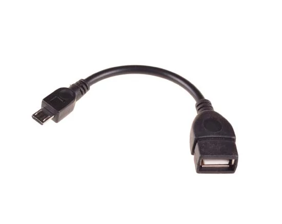  Adatkábel, OTG, micro USB, fekete, csomagolás nélküli