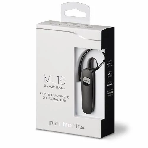 Bluetooth headset, Plantronics ML15, fekete gyári dobozos bluetooth headset, bliszteres