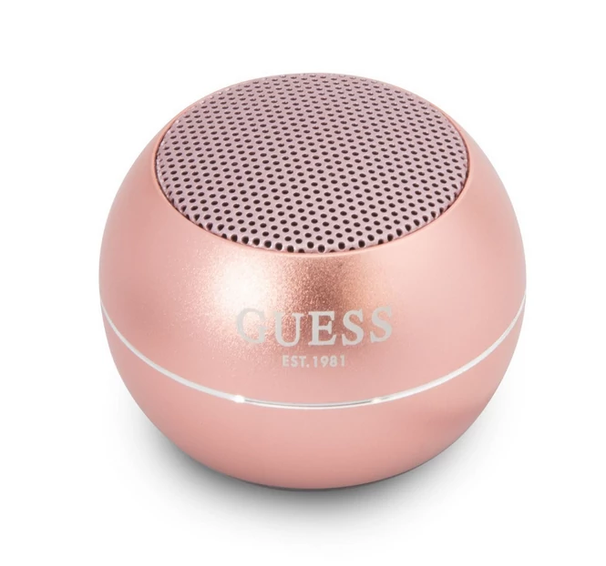Guess Mini hordozható bluetooth hangszóró, 3W, rózsaszín, bliszteres
