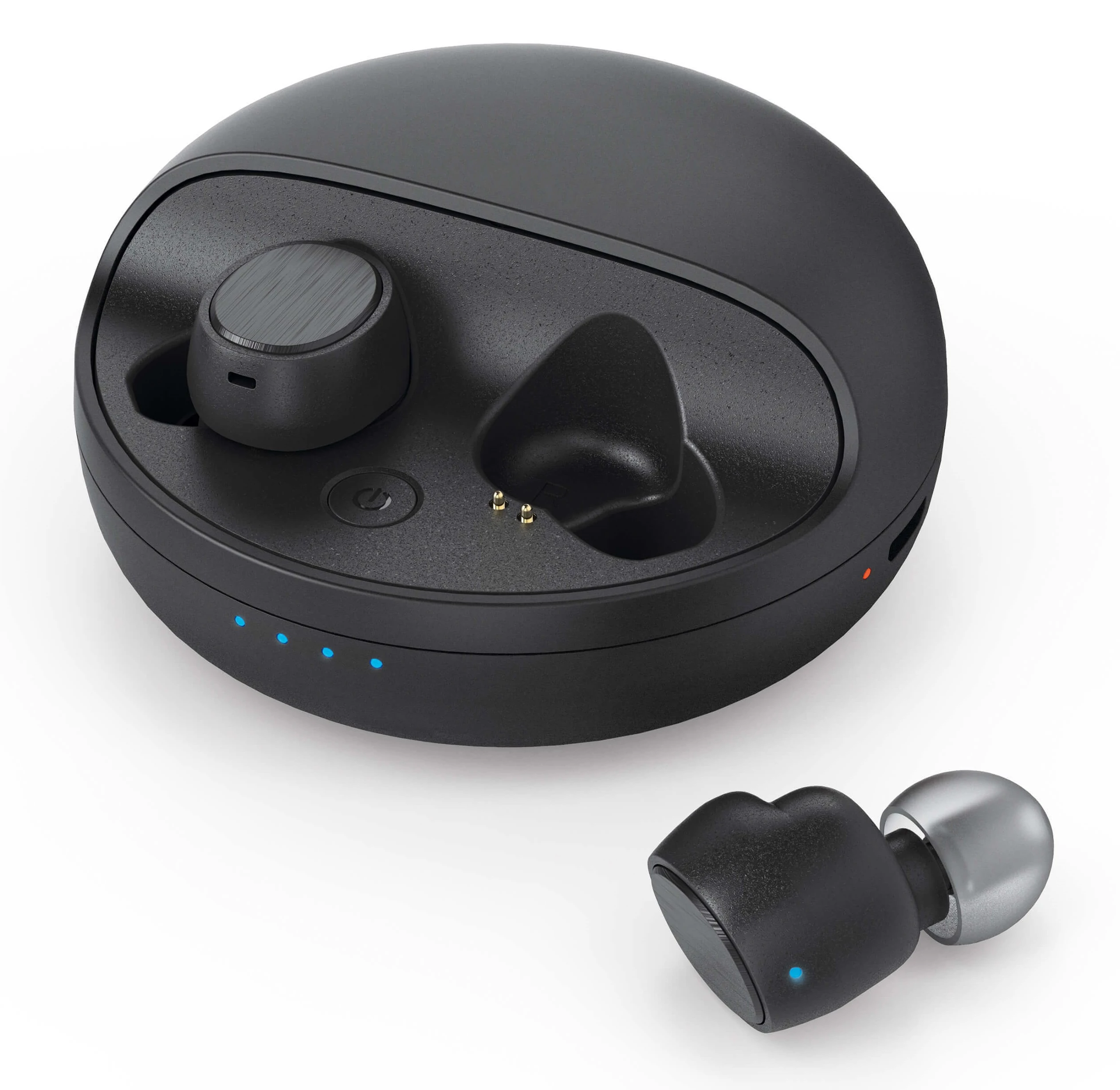 Bluetooth headset, Hama 178881, vezeték nélküli, töltő tokkal, fekete, gyári, bliszteres