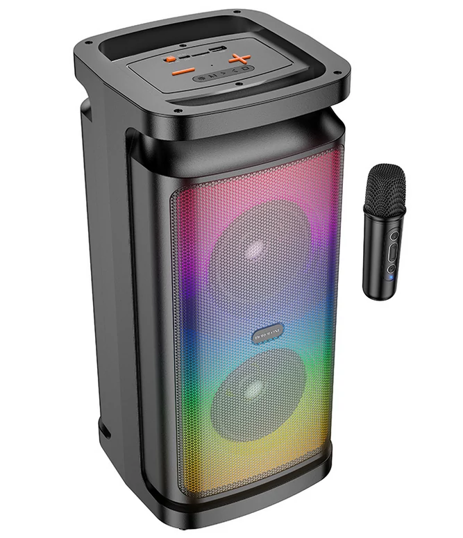 Borofone BP25, vezeték nélküli hangszóró, karaoke készülék, mikrofonnal, fekete