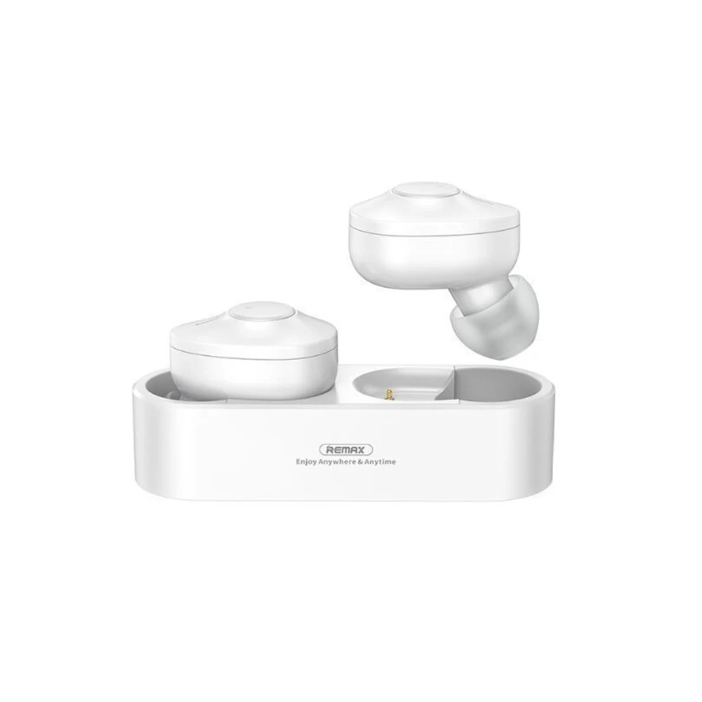 Bluetooth headset, Remax, TWS-21, vezeték nélküli fülhallgató, fehér, bliszteres