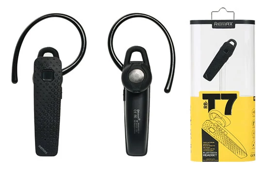 Bluetooth headset, Remax RB-T7, fekete, két telefont kezel, bliszteres