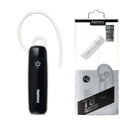Bluetooth headset, Remax RB-T8, fekete, két telefont kezel, bliszteres