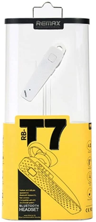 Bluetooth headset, Remax RB-T7, fehér, két telefont kezel, bliszteres