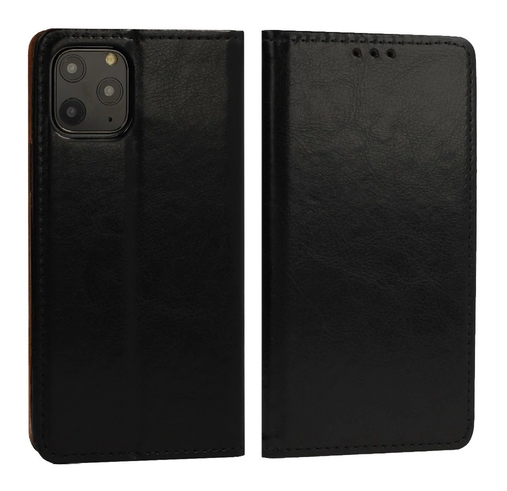 Tok, mágneses oldalra nyíló valódi olasz bőr flip tok, Apple Iphone 13 Pro (6,1
