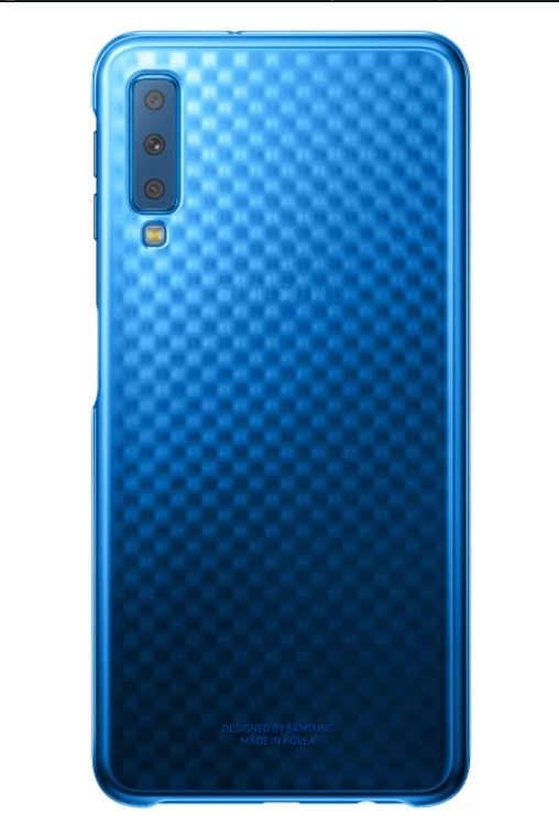 Gyári tok, Samsung Galaxy A7 (2018) A750, hátlap, kék átmenetes, bliszteres
