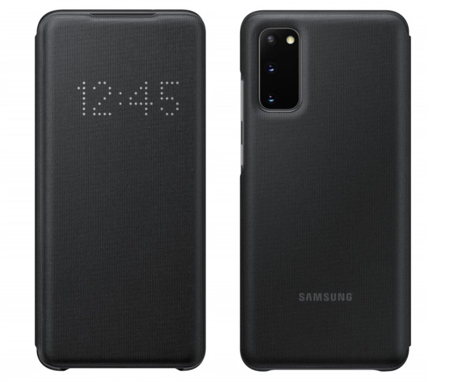 Gyári tok, Samsung Galaxy S20 Ultra, Smart LED View Cover oldalra nyíló, fekete, bliszteres, OSAM-EF-NG988PBEG