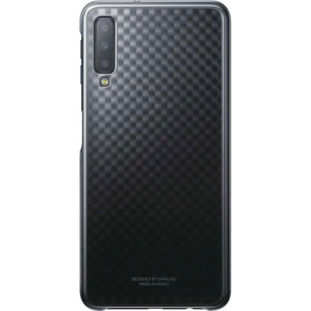 Gyári tok, Samsung Galaxy A7 (2018) A750, hátlap, fekete átmenetes, bliszteres