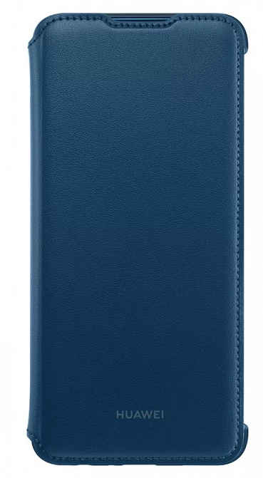 Gyári tok, Huawei P Smart (2019), oldalra nyíló smart flip tok, kék, bliszteres