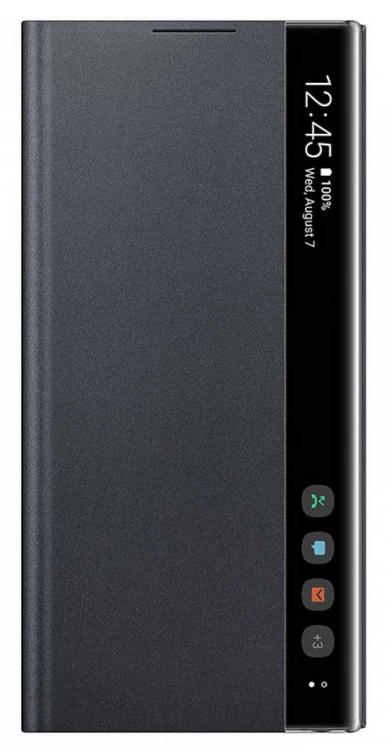 Gyári tok, Samsung Galaxy Note 10 Plus, Clear View Cover oldalra nyíló, fekete, gyári, bliszteres, OSAM-EF-ZN975CBEG