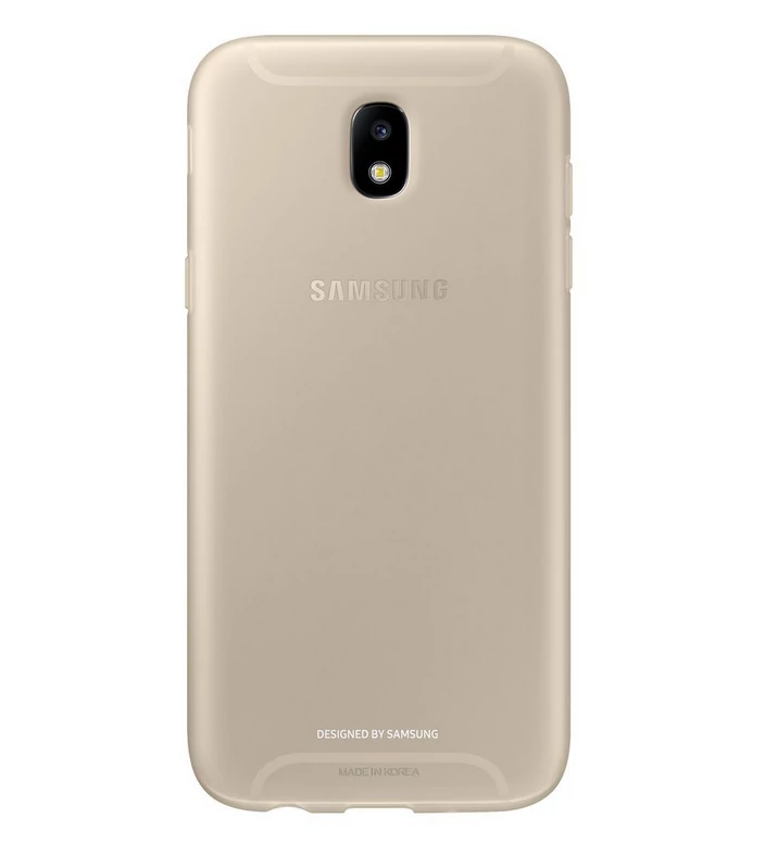 Gyári tok, Samsung Galaxy J5 (2017) J530, szilikon hátlap, arany, bliszteres, EF-AJ530TFEG