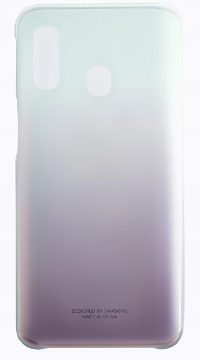Gyári tok, Samsung Galaxy A40, Gradation cover, műanyag hátlap, fekete átmenetes, bliszteres, OSAM-EF-AA405CBEG