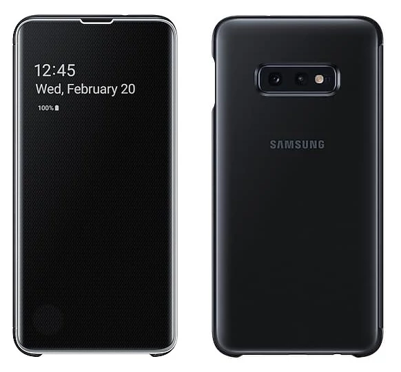 Gyári tok, Samsung Galaxy S10 Plus, Flip Cover oldalra nyíló, fekete, gyári, bliszteres, OSAM-EF-ZG975CBEG